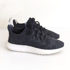 Adidas Tubular Shadow Black Silver Sparkle Knit Sneakers Men's 9.5